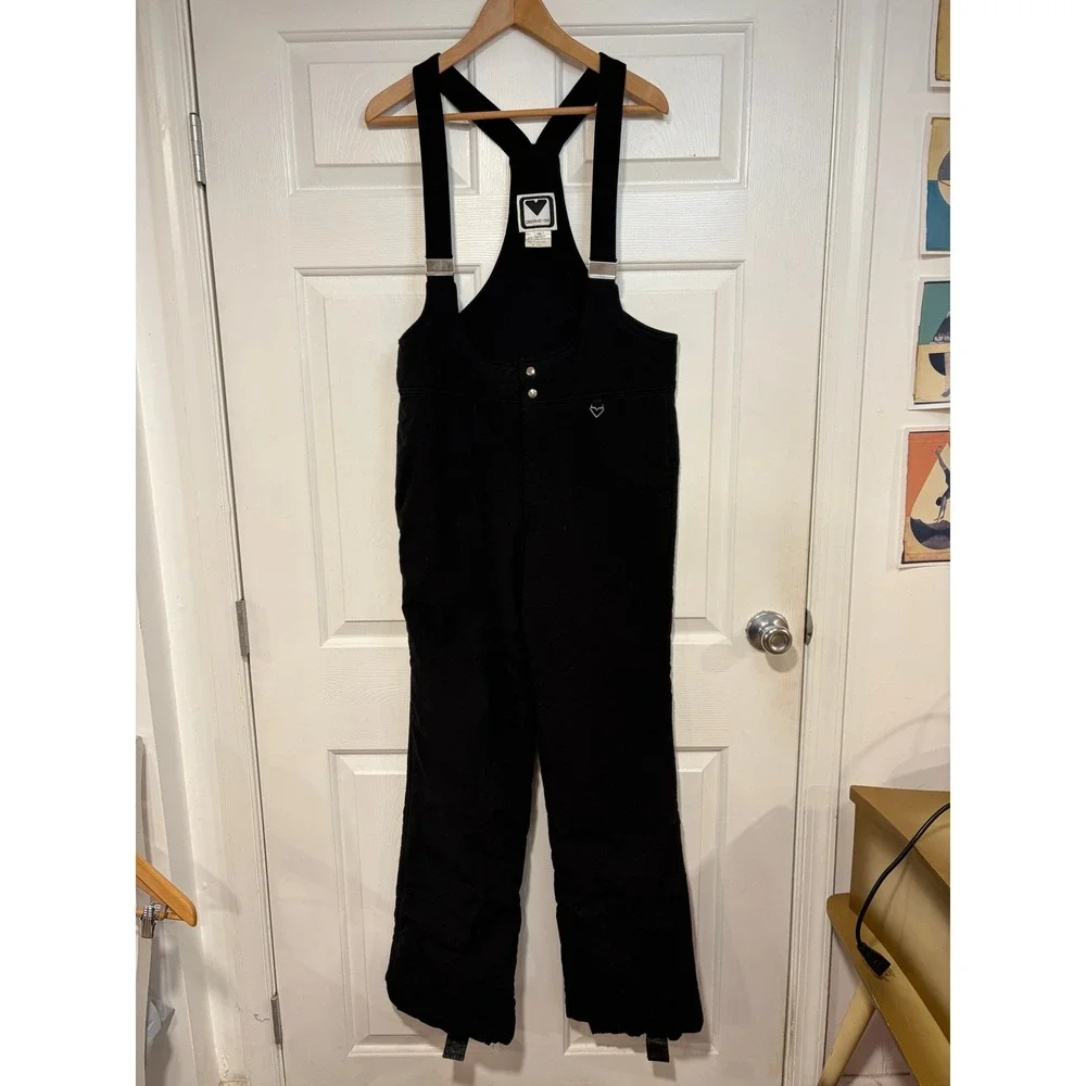 Mens 36 Soft Shell VTG Obermeyer Ober-Bib Black Overalls Snow Ski Snowboard S‎